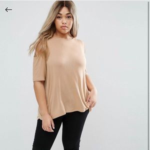 Asos curve top with cold shoulder and wrap back